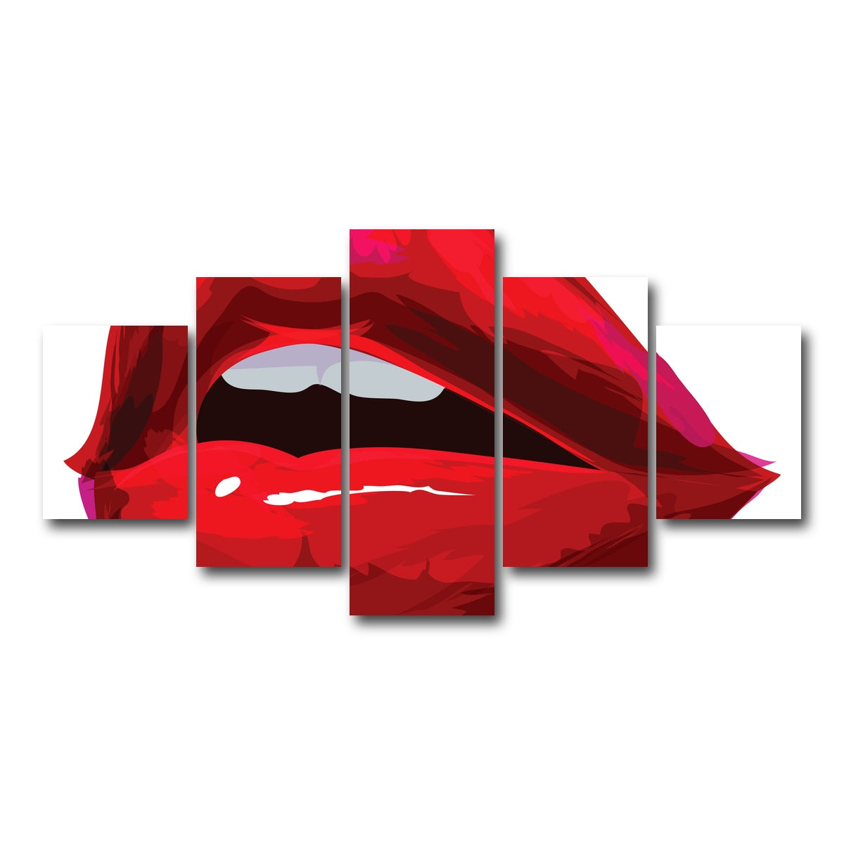 AUTO-MOCKUP WHITE | Red Lips | 5 Piece | Gallery Wrap Canvas | group=5_short