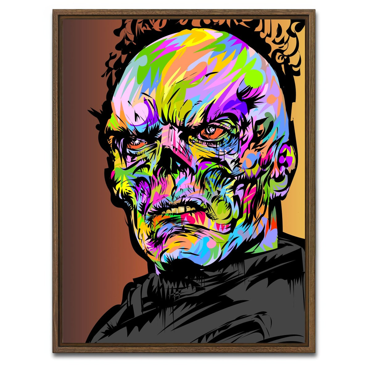 AUTO-MOCKUP WHITE | Red Skull Color | 1 Piece | Walnut Framed Canvas | group=3x4