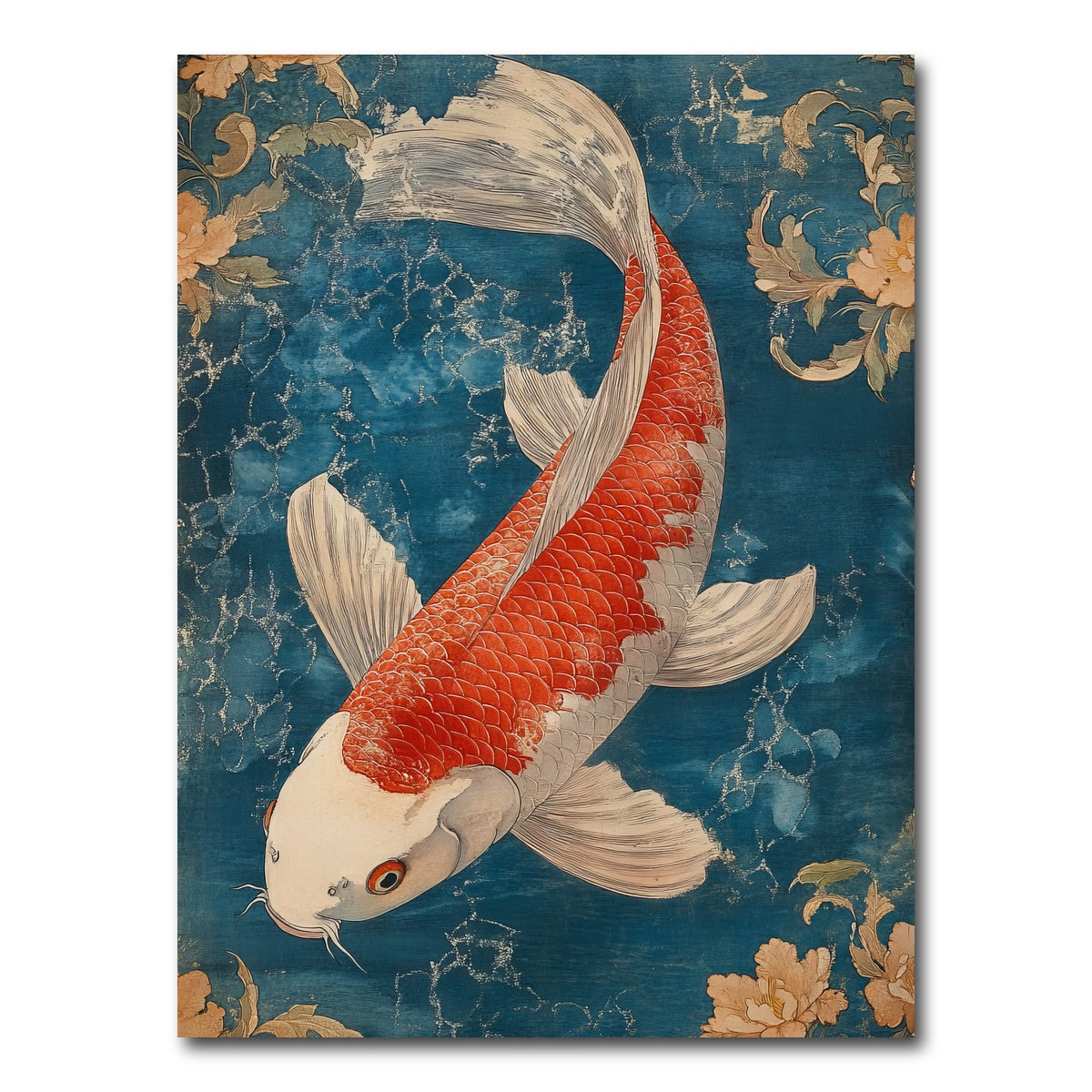AUTO-MOCKUP WHITE | Red and white koi fish | 1 Piece | Gallery Wrap Canvas | group=3x4