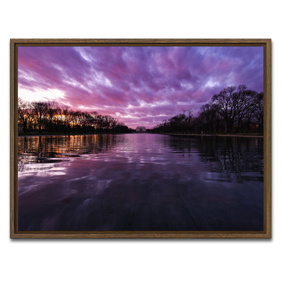 AUTO-MOCKUP WHITE | Reflecting Pool | 1 Piece | Walnut Framed Canvas | group=4x3