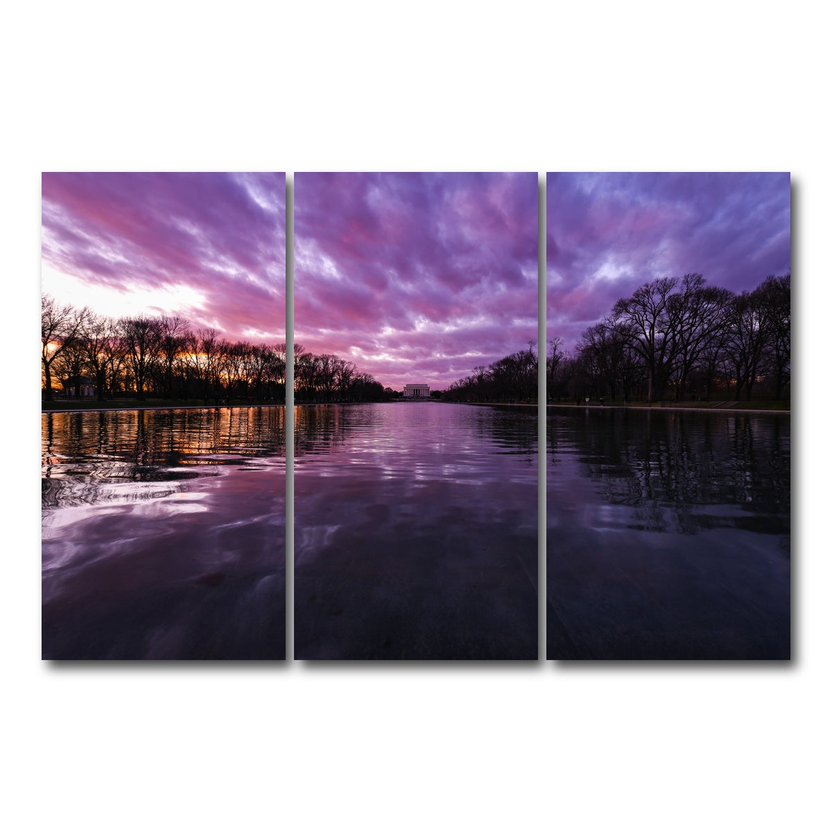 AUTO-MOCKUP WHITE | Reflecting Pool | 3 Piece | Gallery Wrap Canvas | group=12x24