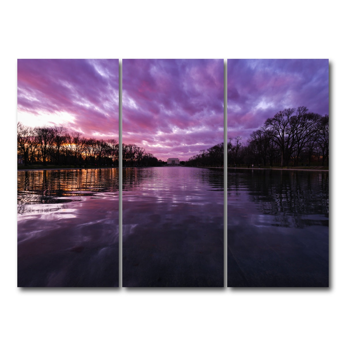 AUTO-MOCKUP WHITE | Reflecting Pool | 3 Piece | Gallery Wrap Canvas | group=8x18
