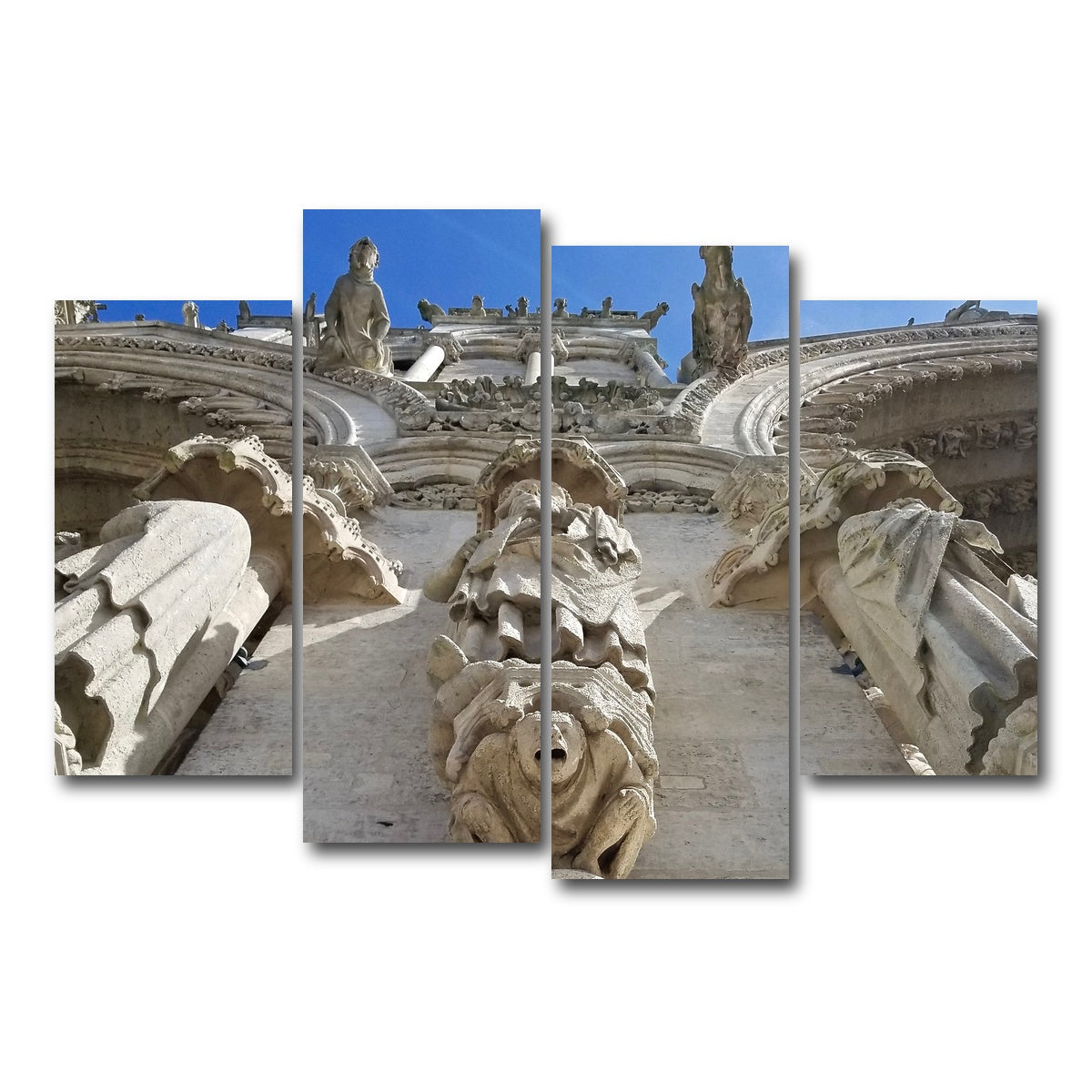 AUTO-MOCKUP WHITE | Reims Cathedral Gargoyles | 4 Piece | Gallery Wrap Canvas | group=4_short