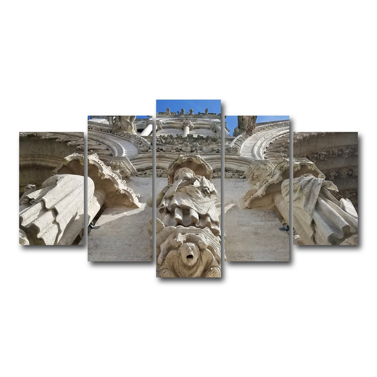 AUTO-MOCKUP WHITE | Reims Cathedral Gargoyles | 5 Piece | Gallery Wrap Canvas | group=5_normal