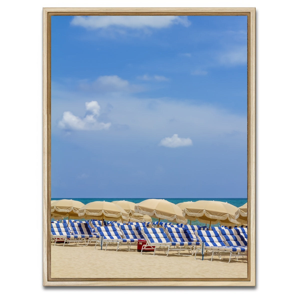AUTO-MOCKUP WHITE | Relaxing beach scene | 1 Piece | Natural Framed Canvas | group=3x4
