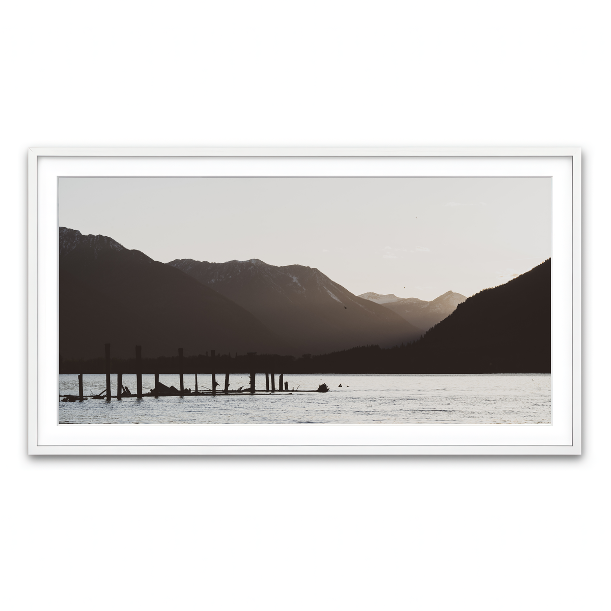 Framed Print 2x1 White