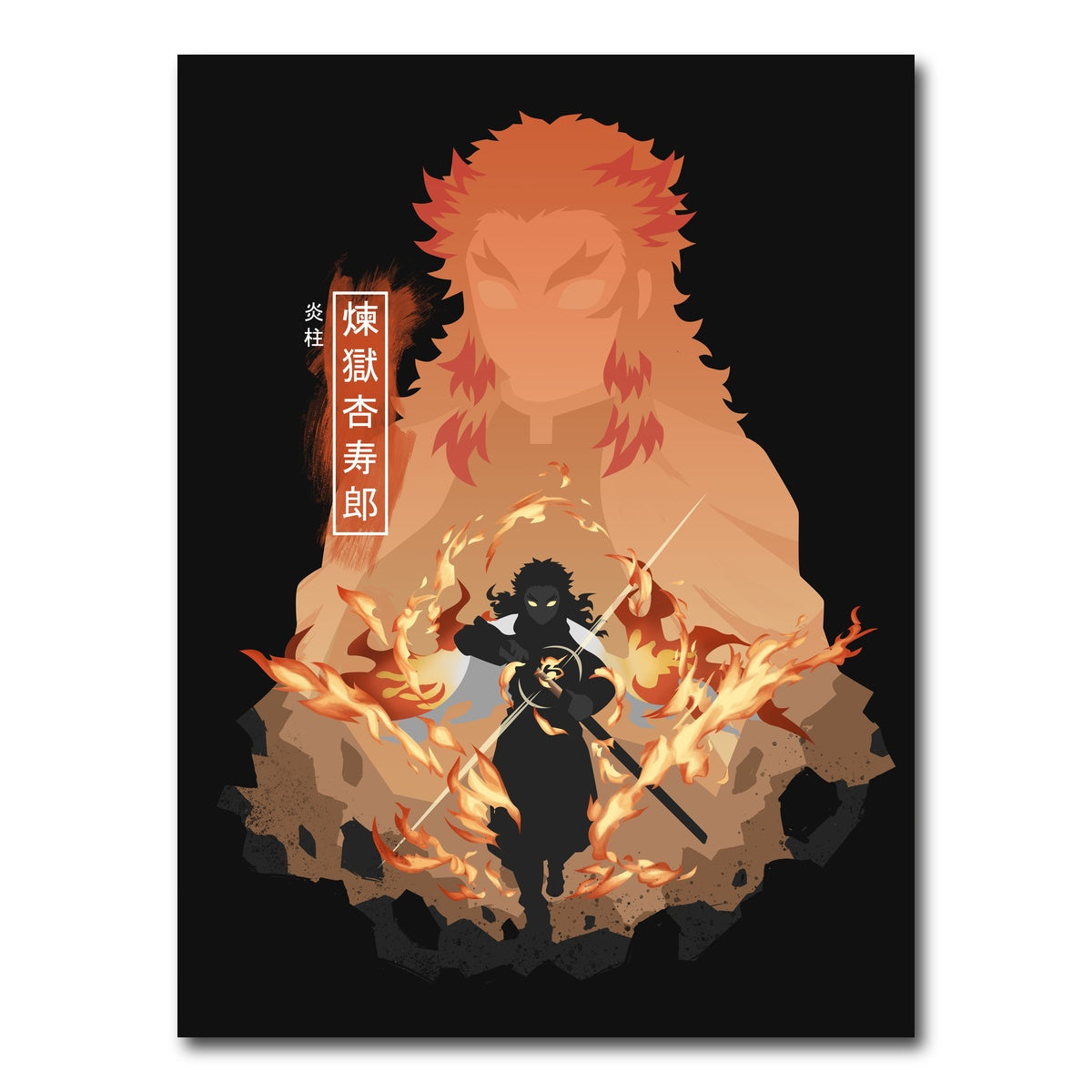 AUTO-MOCKUP WHITE | Rengoku Kyojuro | 1 Piece | Gallery Wrap Canvas | group=3x4