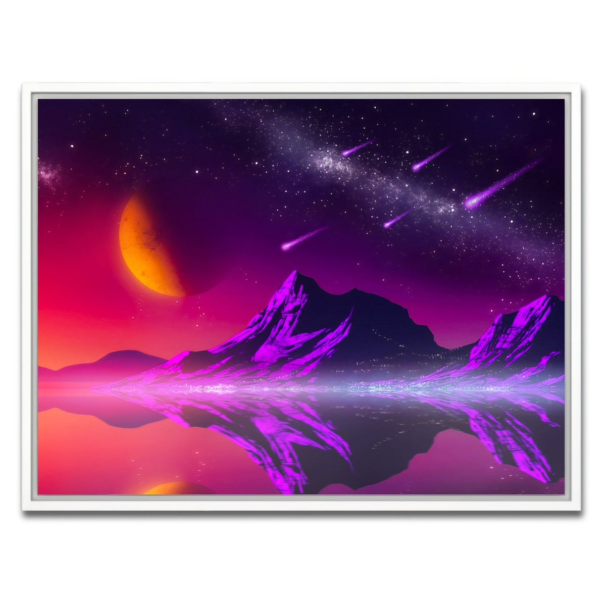 AUTO-MOCKUP WHITE | Retro Comets | 1 Piece | White Framed Canvas | group=4x3