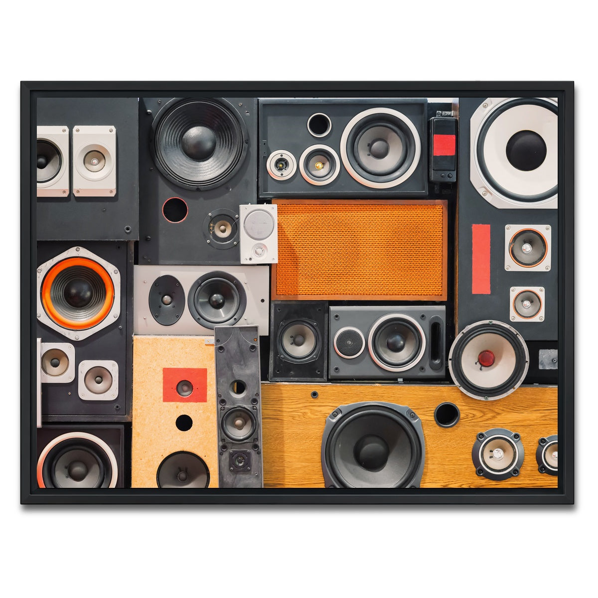 AUTO-MOCKUP WHITE | Retro Speakers | 1 Piece | Black Framed Canvas | group=4x3
