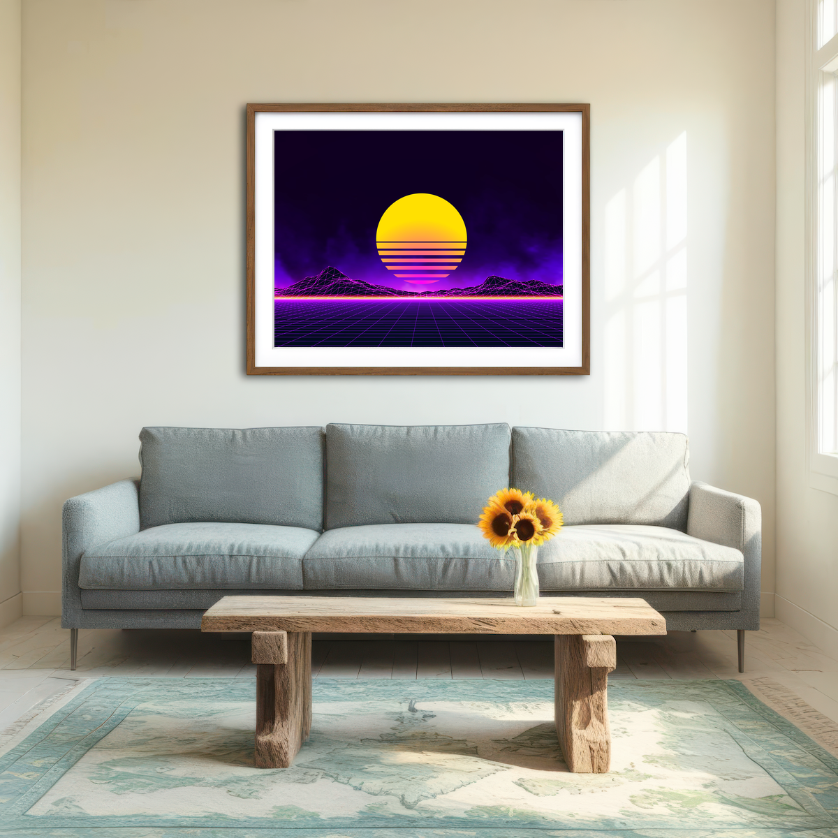AUTO-MOCKUP ROOM | Retro Landscape Wall Art