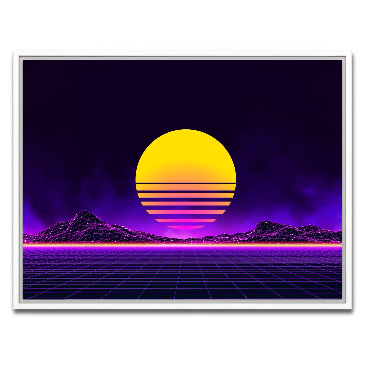 AUTO-MOCKUP WHITE | Retro landscape | 1 Piece | White Framed Canvas | group=4x3