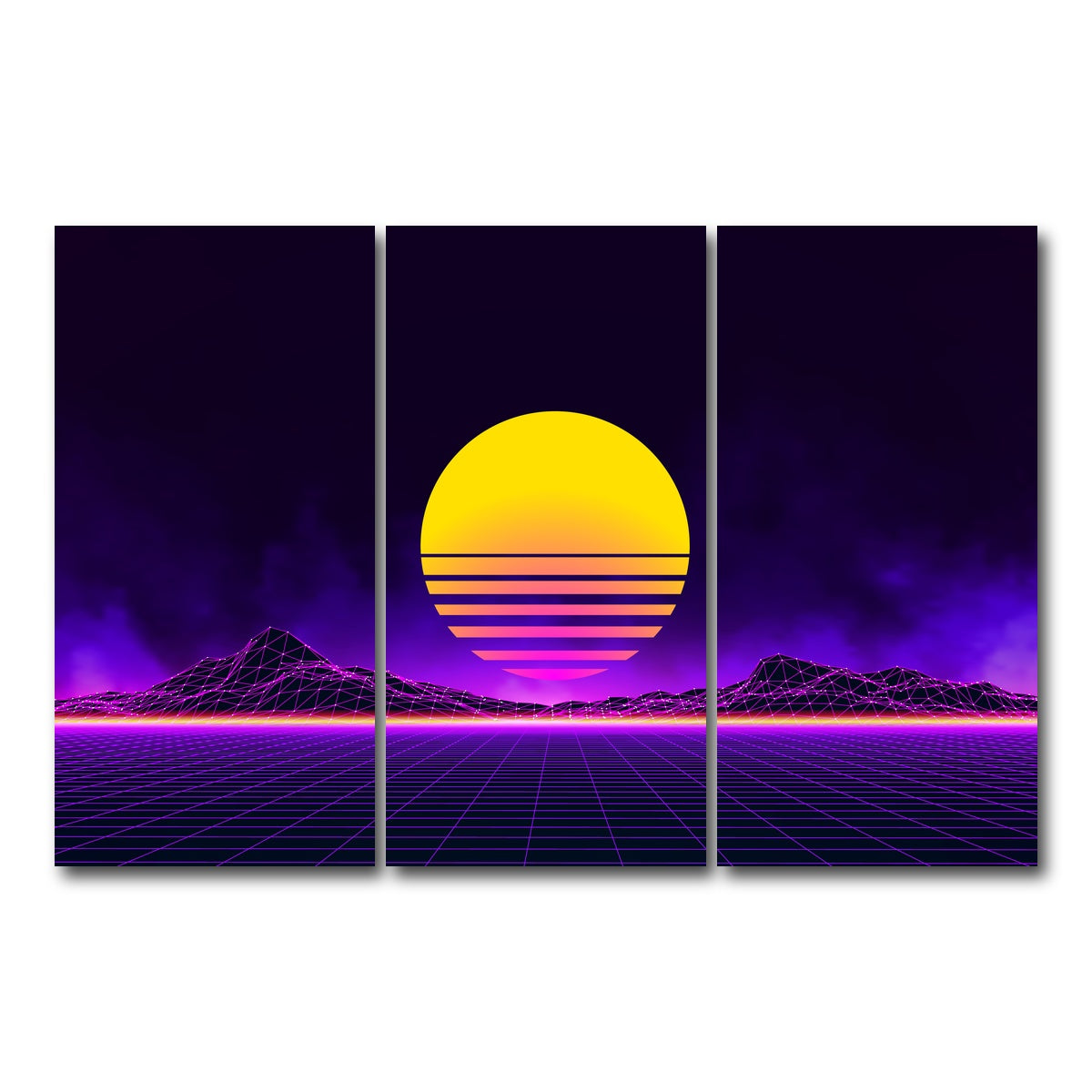 AUTO-MOCKUP WHITE | Retro landscape | 3 Piece | Gallery Wrap Canvas | group=12x24