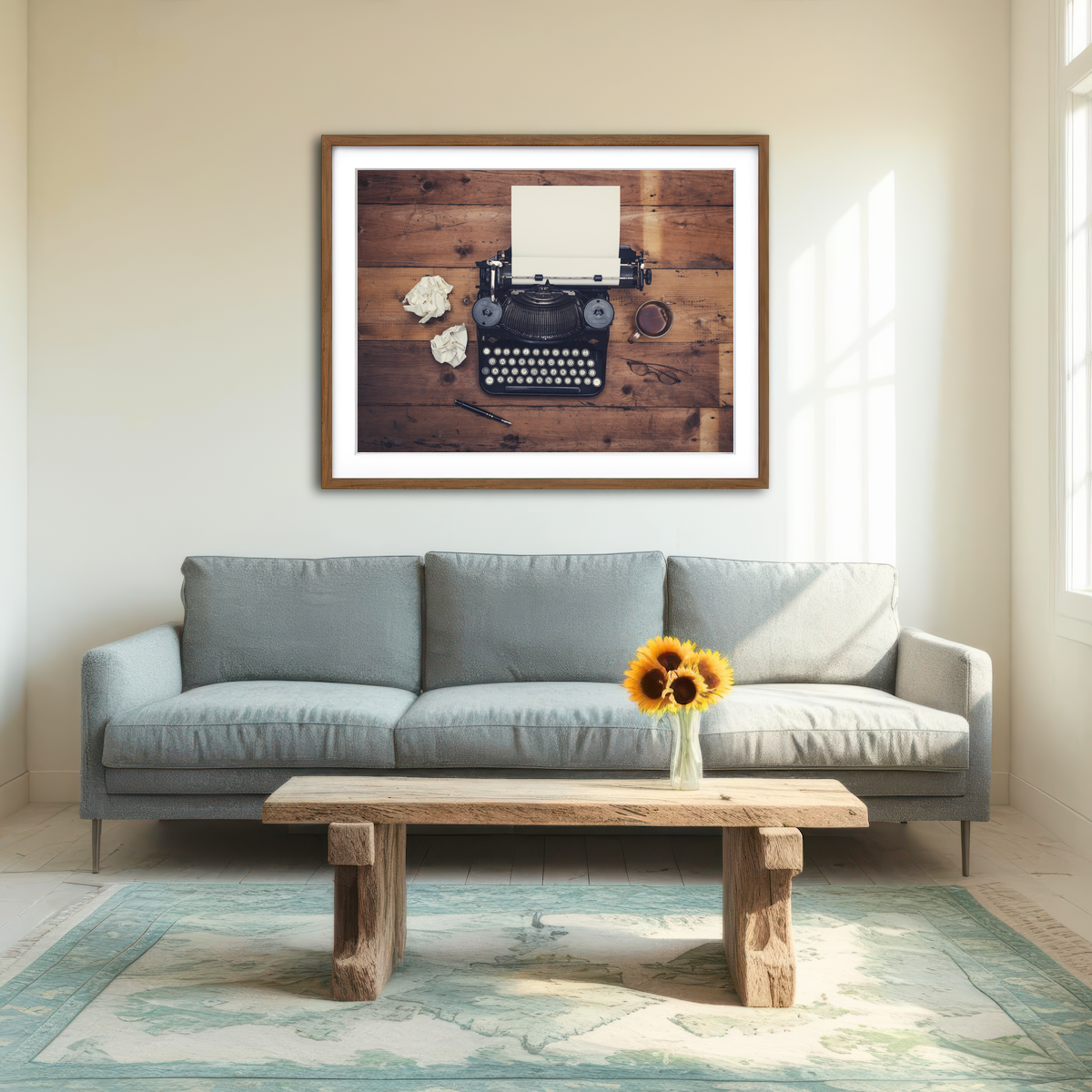AUTO-MOCKUP ROOM | Retro Typewriter Wall Art