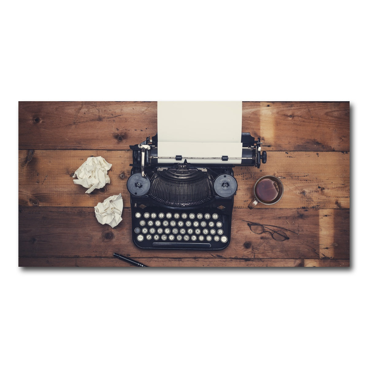 AUTO-MOCKUP WHITE | Retro typewriter | 1 Piece | Gallery Wrap Canvas | group=2x1