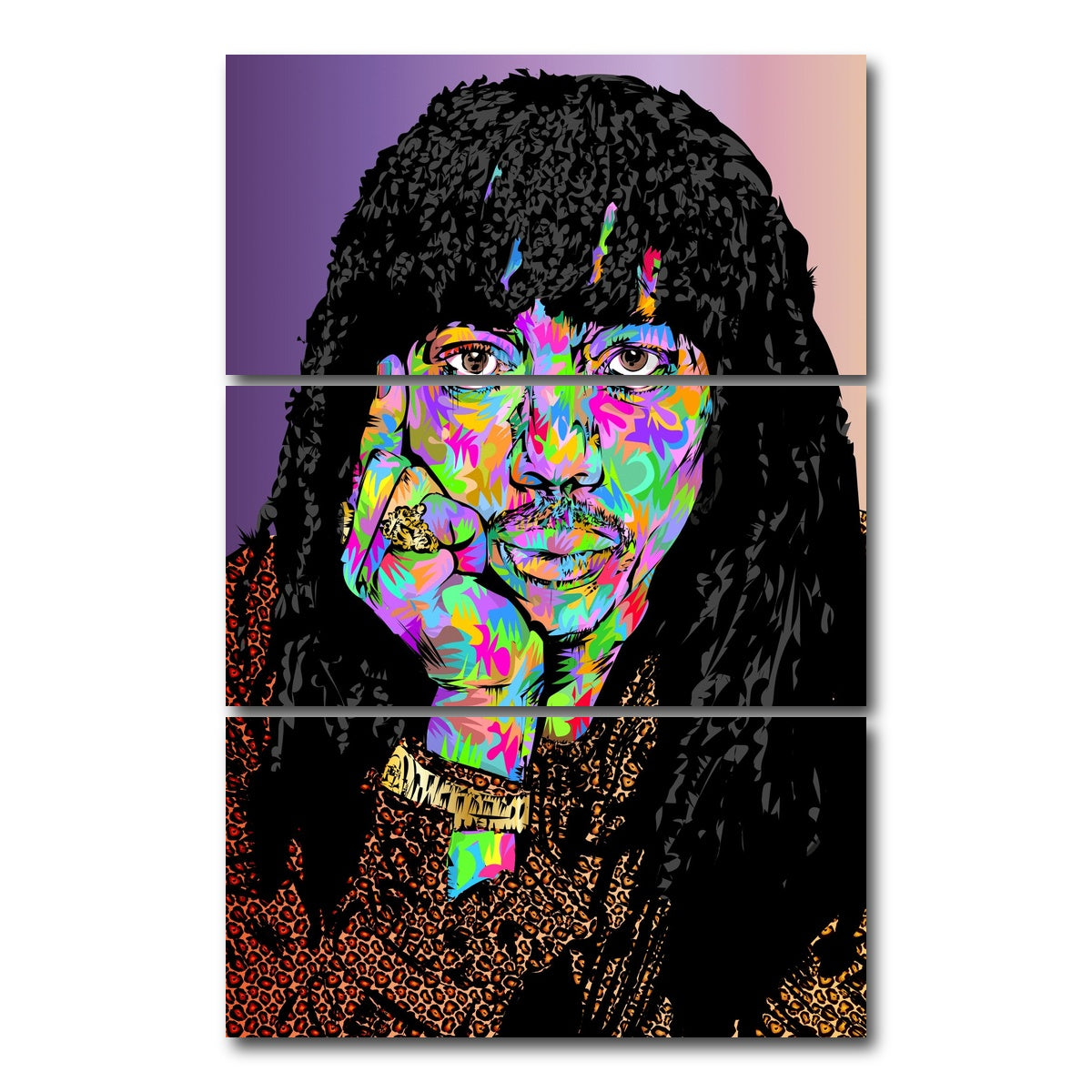 AUTO-MOCKUP WHITE | Rick James Bitch | 3 Piece | Gallery Wrap Canvas | group=12x24_stacked