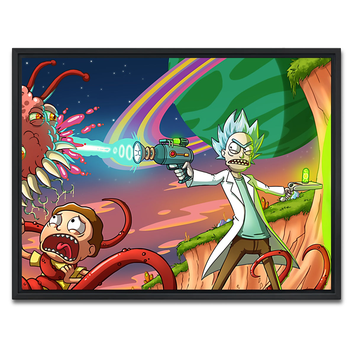 AUTO-MOCKUP WHITE | Rick & Morty | 1 Piece | Black Framed Canvas | group=4x3