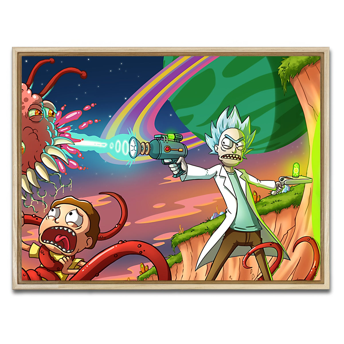 AUTO-MOCKUP WHITE | Rick & Morty | 1 Piece | Natural Framed Canvas | group=4x3