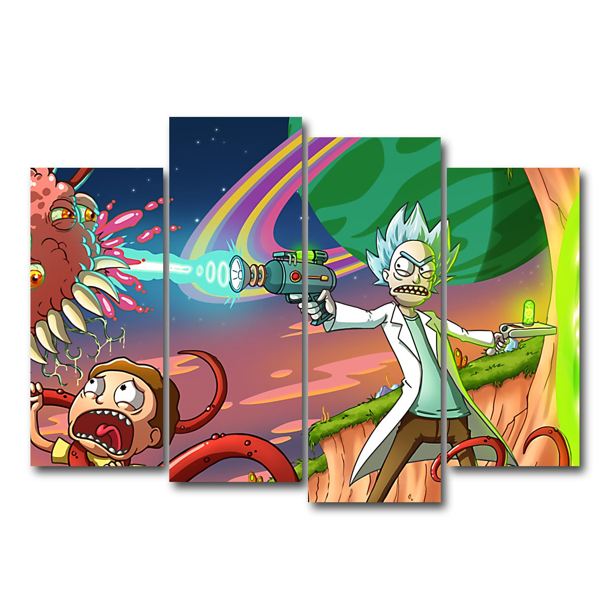 AUTO-MOCKUP WHITE | Rick & Morty | 4 Piece | Gallery Wrap Canvas | group=4_normal