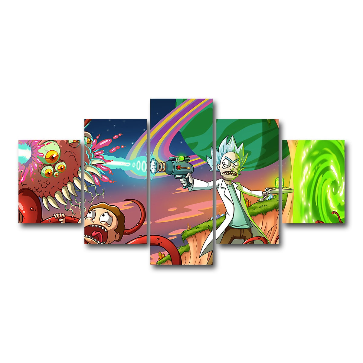 AUTO-MOCKUP WHITE | Rick & Morty | 5 Piece | Gallery Wrap Canvas | group=5_short