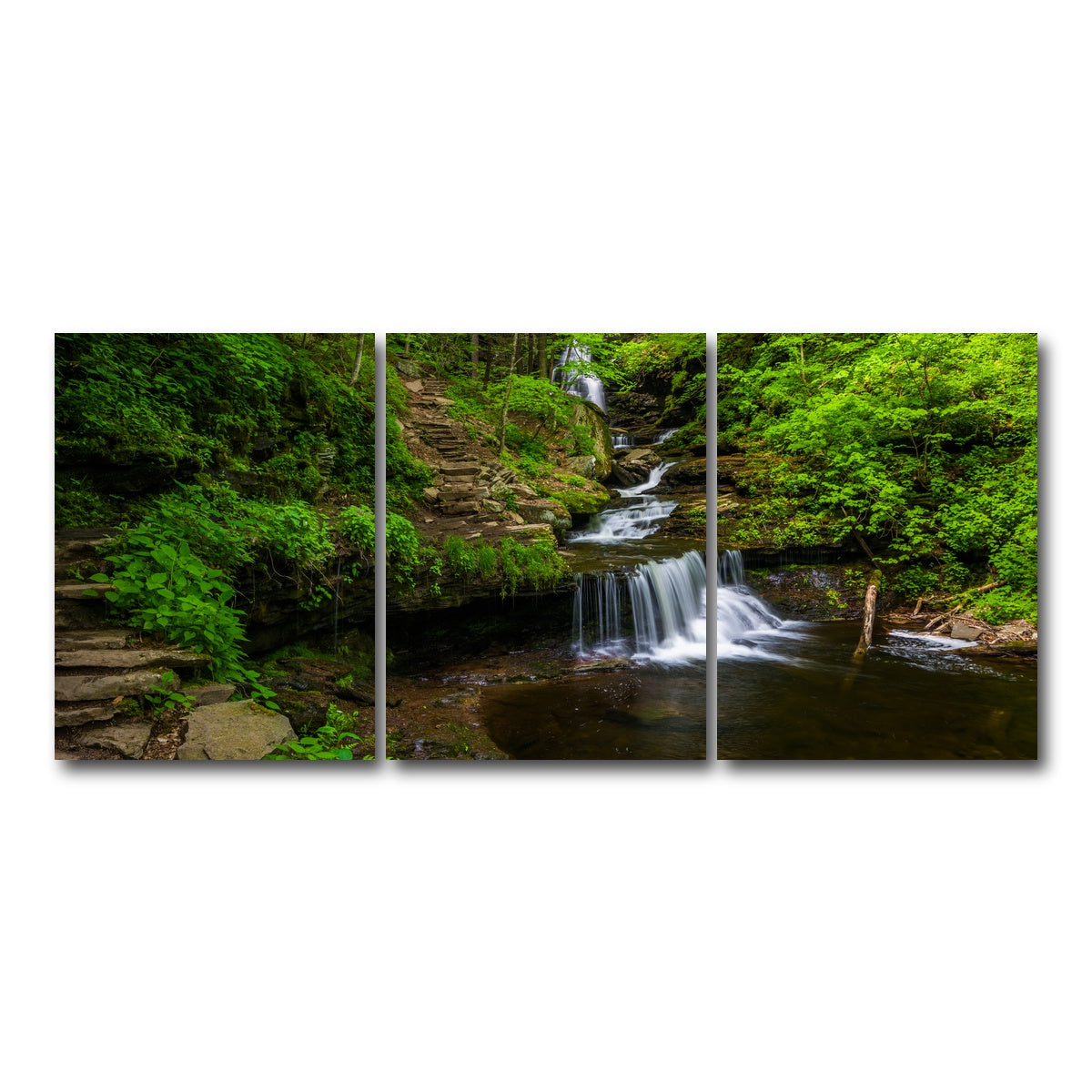 AUTO-MOCKUP WHITE | Ricketts Glen State Park | 3 Piece | Gallery Wrap Canvas | group=18x24