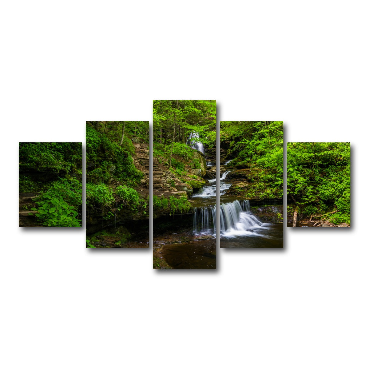 AUTO-MOCKUP WHITE | Ricketts Glen State Park | 5 Piece | Gallery Wrap Canvas | group=5_short