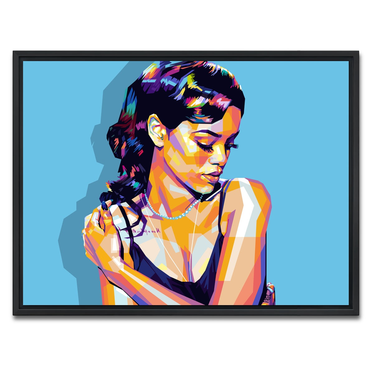 AUTO-MOCKUP WHITE | Rihanna | 1 Piece | Black Framed Canvas | group=4x3