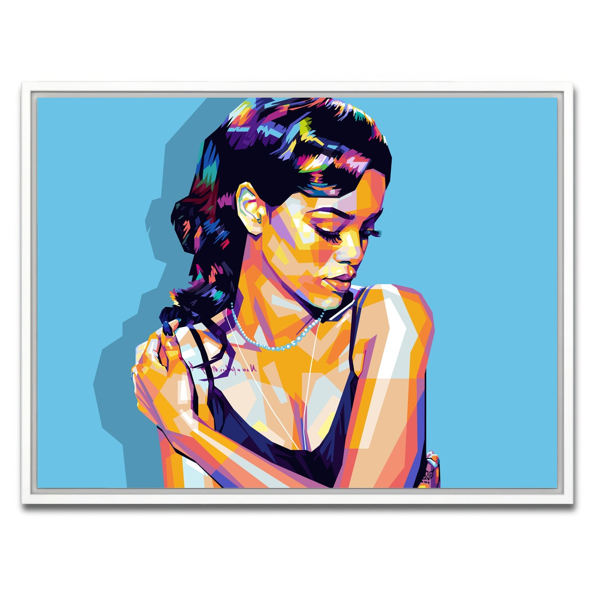 AUTO-MOCKUP WHITE | Rihanna | 1 Piece | White Framed Canvas | group=4x3