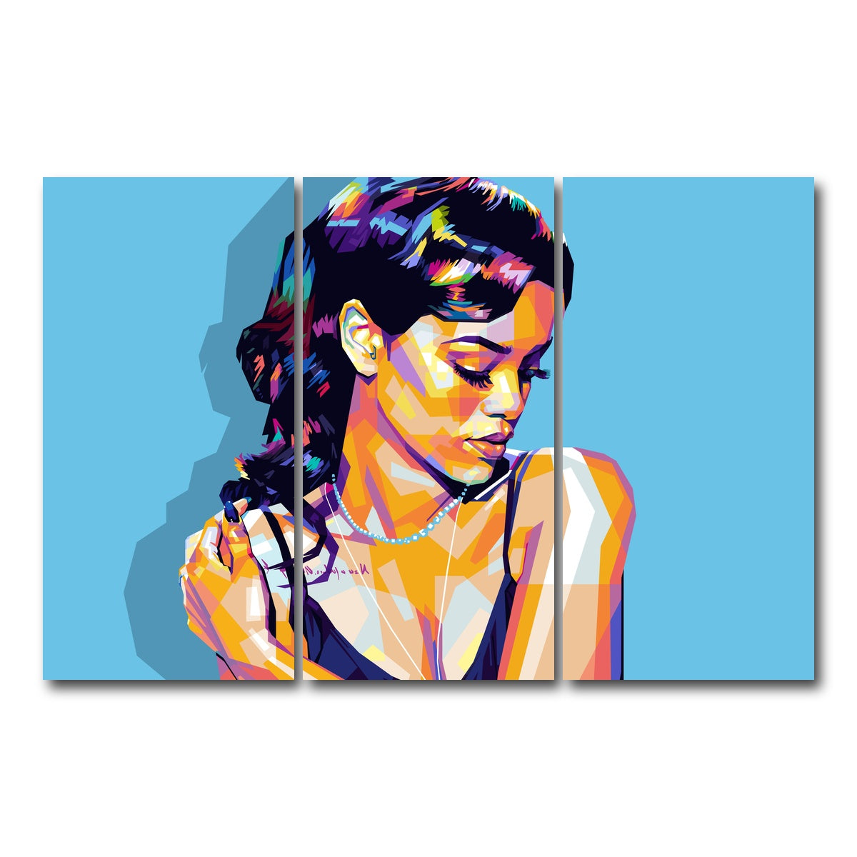 AUTO-MOCKUP WHITE | Rihanna | 3 Piece | Gallery Wrap Canvas | group=12x24