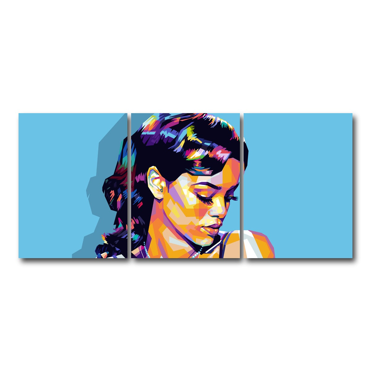 AUTO-MOCKUP WHITE | Rihanna | 3 Piece | Gallery Wrap Canvas | group=18x24