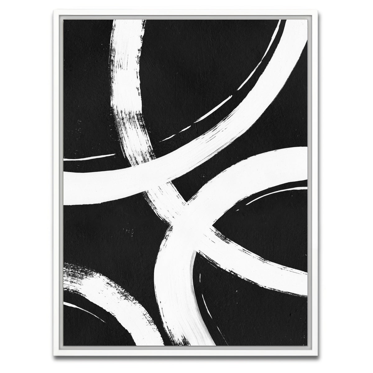 AUTO-MOCKUP WHITE | Rings Black & White | 1 Piece | White Framed Canvas | group=3x4