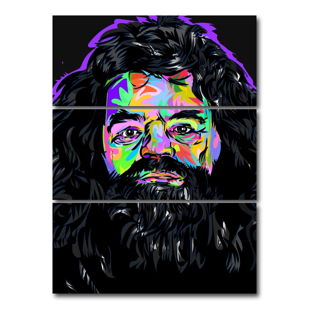 AUTO-MOCKUP WHITE | Rip Hagrid | 3 Piece | Gallery Wrap Canvas | group=8x18_stacked