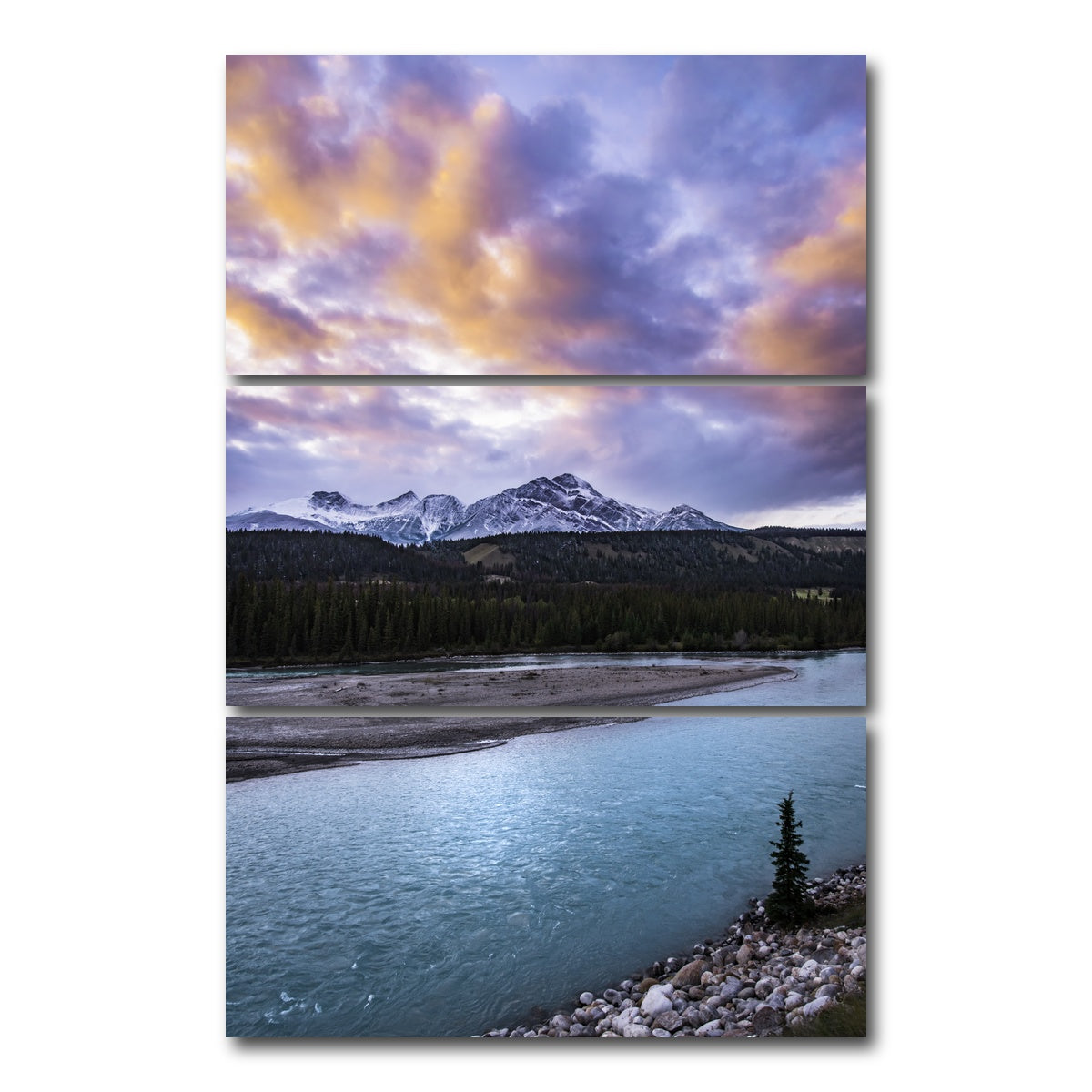AUTO-MOCKUP WHITE | River Blues | 3 Piece | Gallery Wrap Canvas | group=12x24_stacked