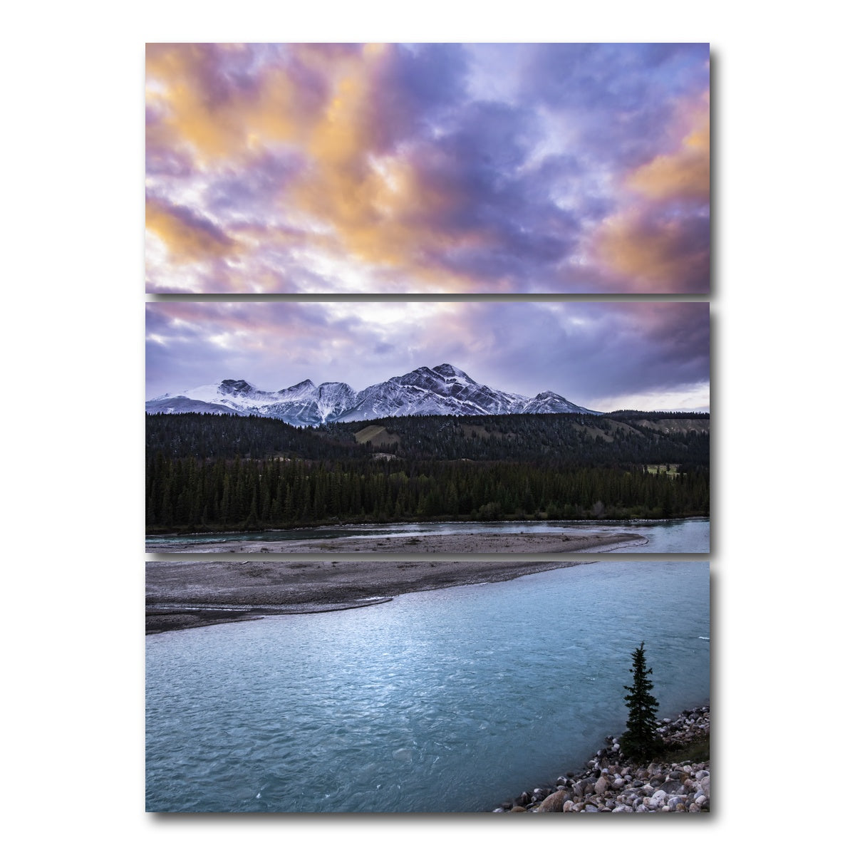 AUTO-MOCKUP WHITE | River Blues | 3 Piece | Gallery Wrap Canvas | group=8x18_stacked