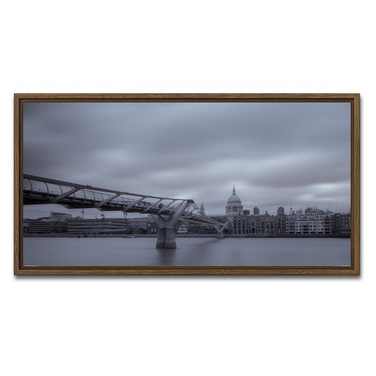 AUTO-MOCKUP WHITE | River Thames | 1 Piece | Walnut Framed Canvas | group=2x1