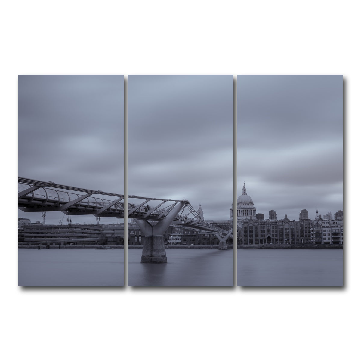 AUTO-MOCKUP WHITE | River Thames | 3 Piece | Gallery Wrap Canvas | group=12x24