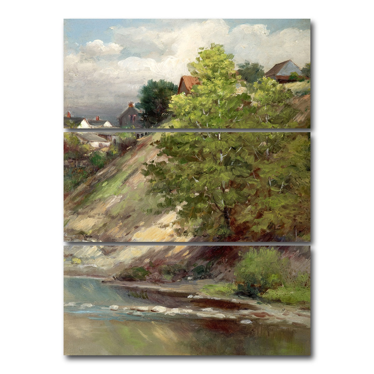 AUTO-MOCKUP WHITE | Riverbank | 3 Piece | Gallery Wrap Canvas | group=8x18_stacked