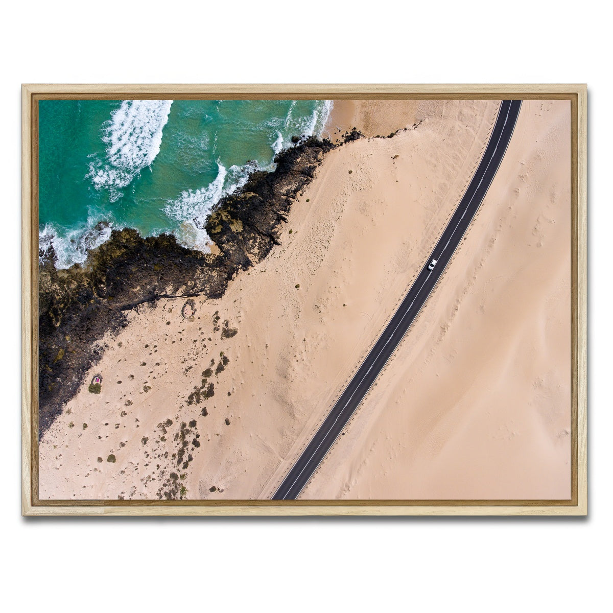AUTO-MOCKUP WHITE | Road and Sand | 1 Piece | Natural Framed Canvas | group=4x3
