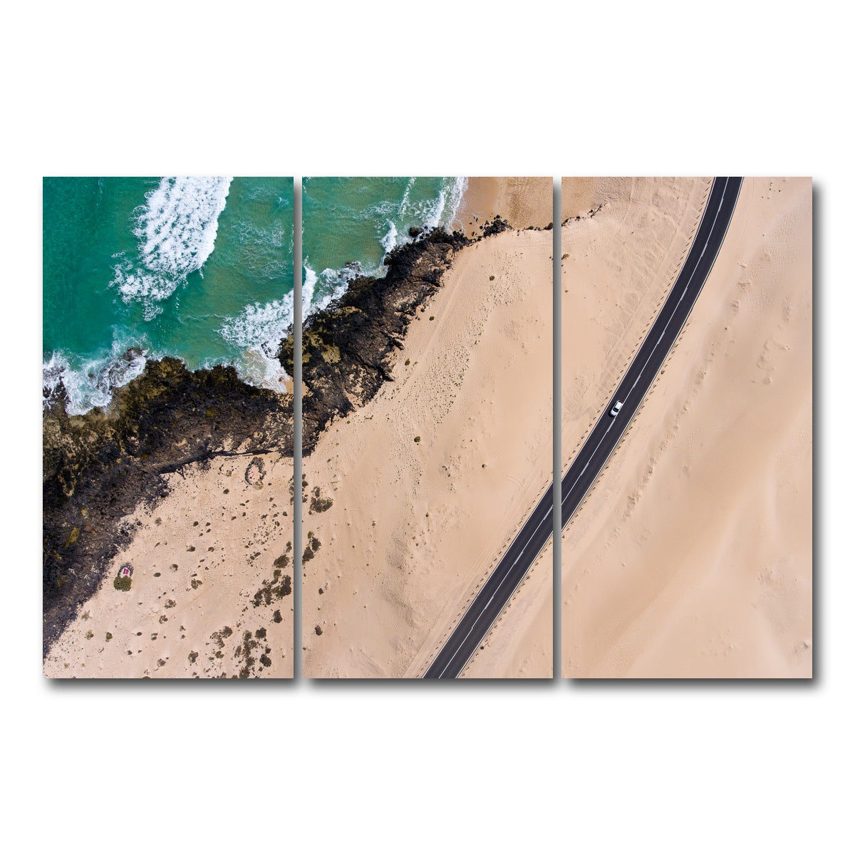 AUTO-MOCKUP WHITE | Road and Sand | 3 Piece | Gallery Wrap Canvas | group=12x24