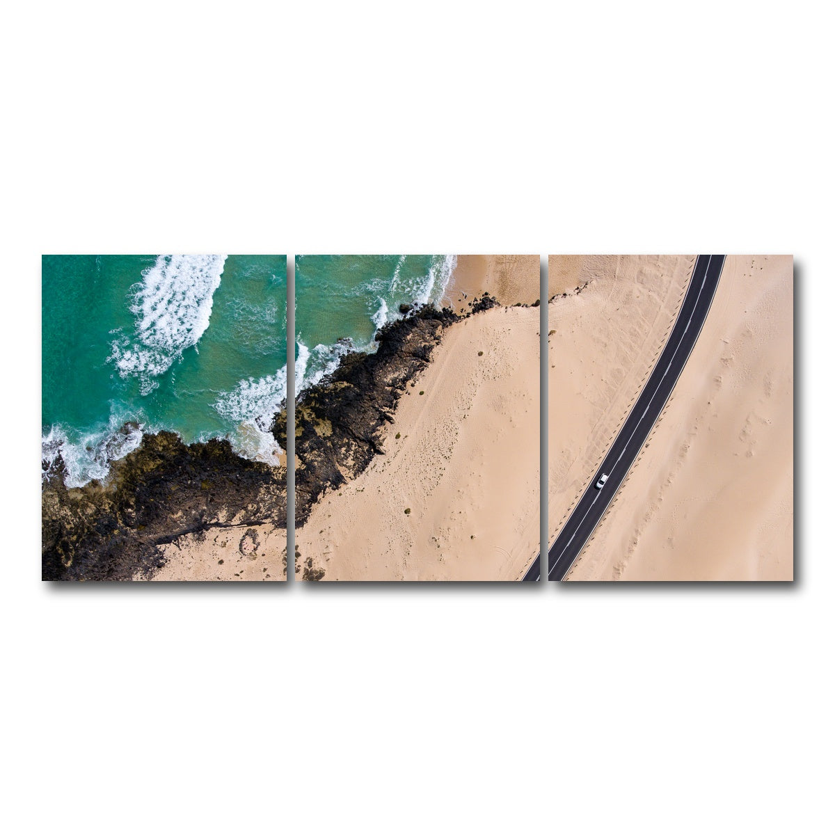 AUTO-MOCKUP WHITE | Road and Sand | 3 Piece | Gallery Wrap Canvas | group=18x24