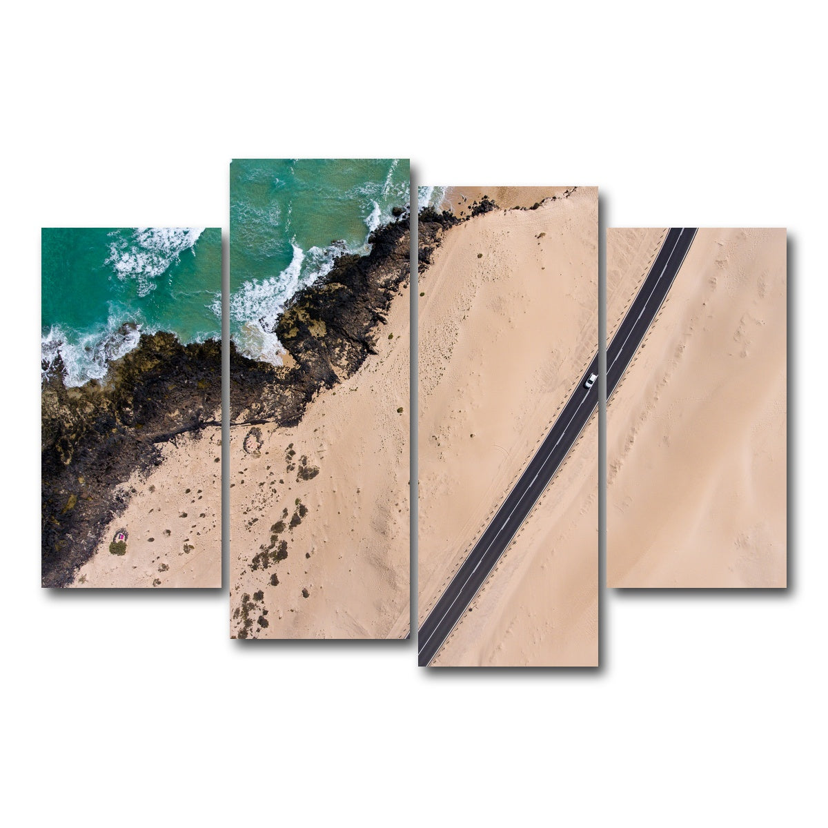 AUTO-MOCKUP WHITE | Road and Sand | 4 Piece | Gallery Wrap Canvas | group=4_short