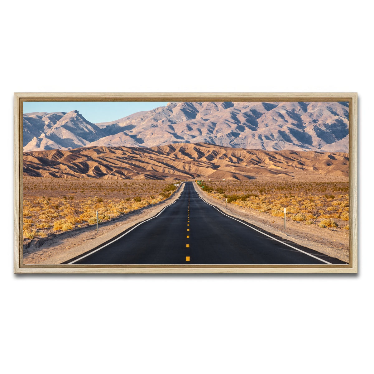AUTO-MOCKUP WHITE | Road to Death Valley National Park | 1 Piece | Natural Framed Canvas | group=2x1