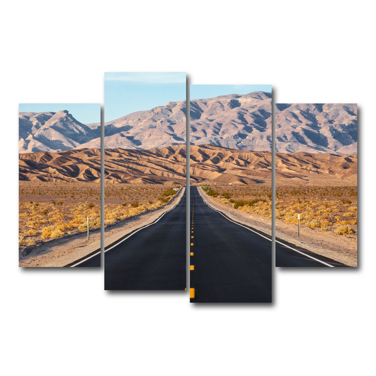 AUTO-MOCKUP WHITE | Road to Death Valley National Park | 4 Piece | Gallery Wrap Canvas | group=4_short