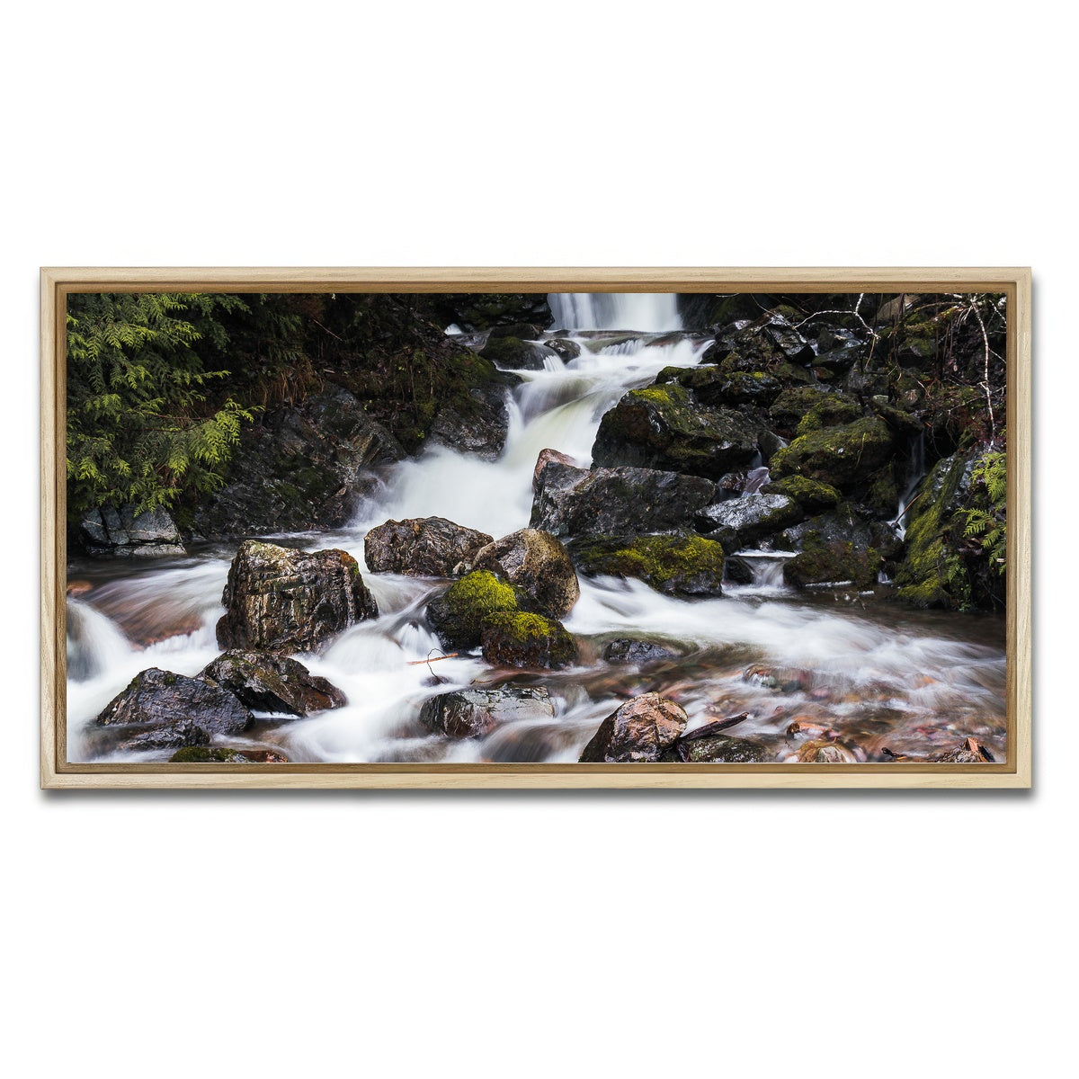 AUTO-MOCKUP WHITE | Roadside Waterfalls | 1 Piece | Natural Framed Canvas | group=2x1
