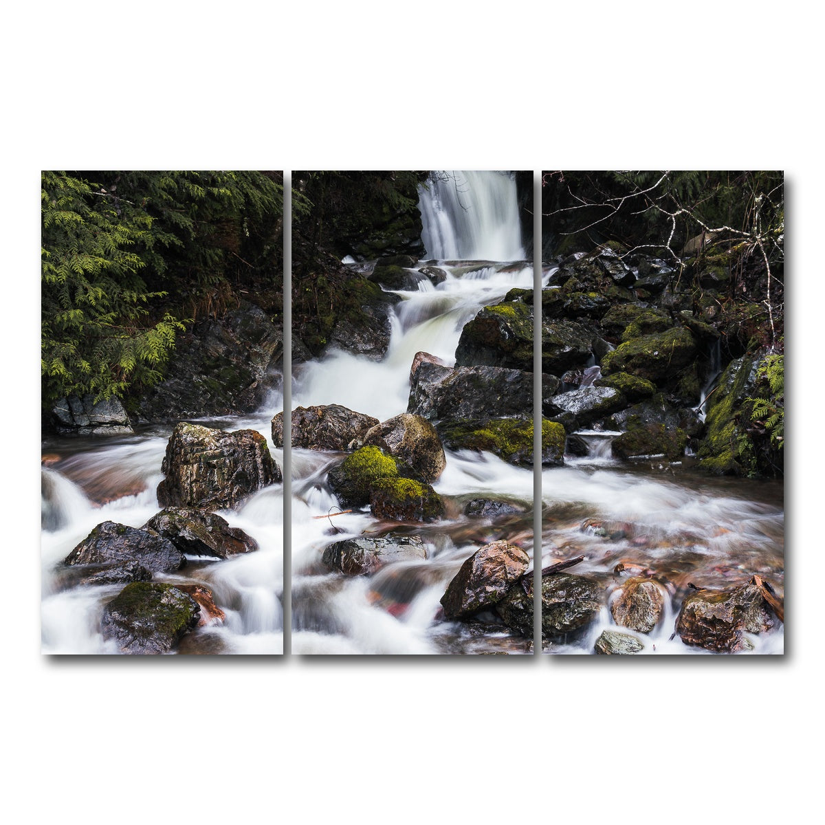 AUTO-MOCKUP WHITE | Roadside Waterfalls | 3 Piece | Gallery Wrap Canvas | group=12x24