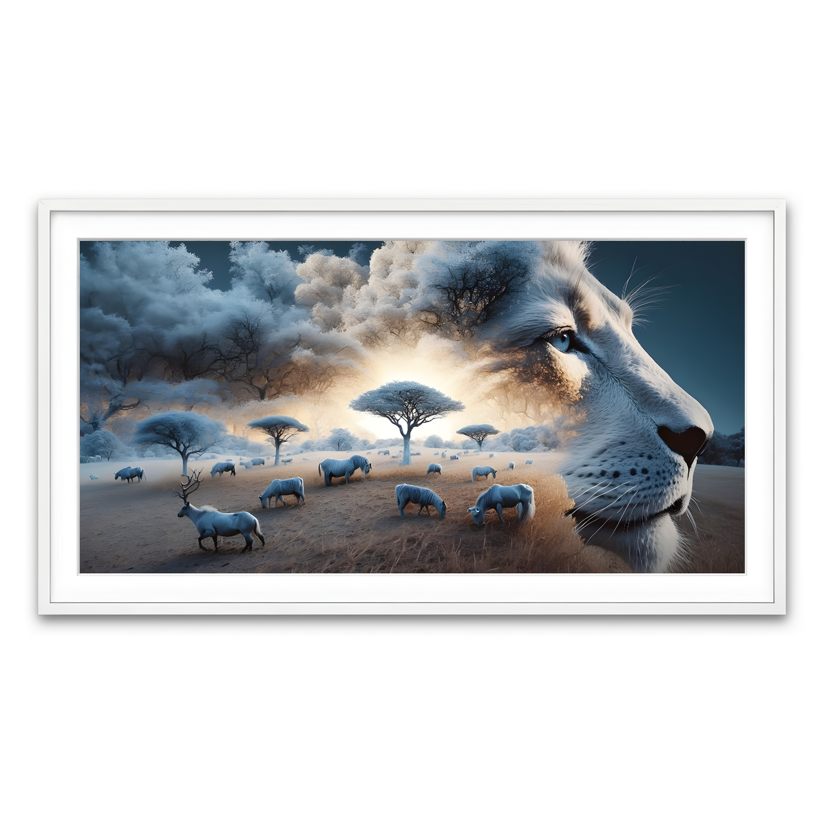 Framed Print 2x1 White