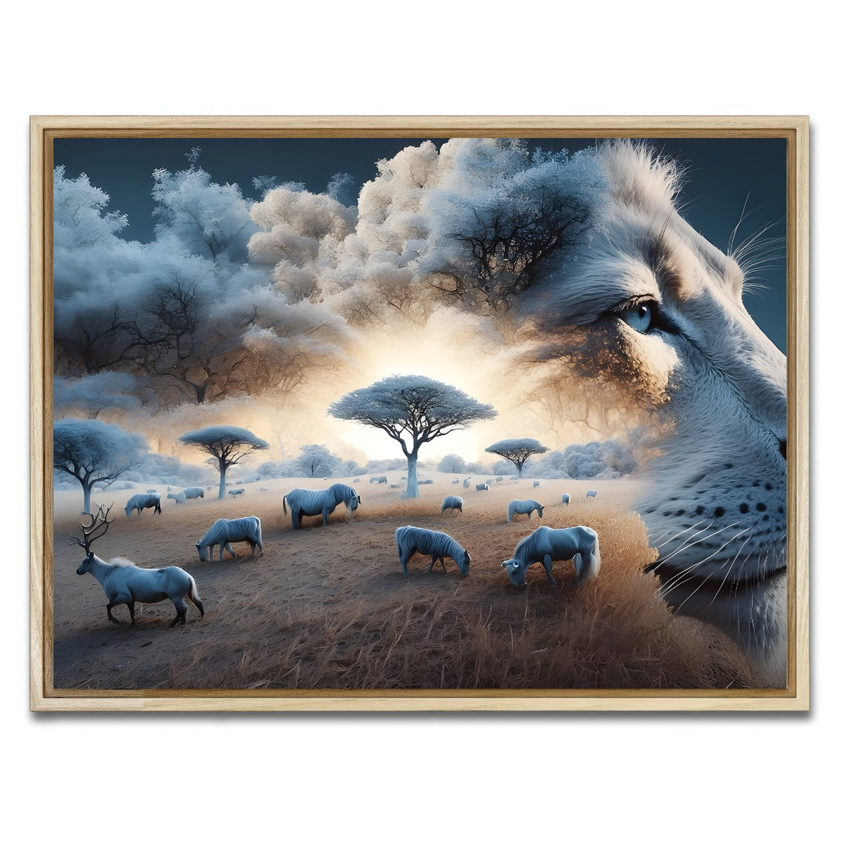 AUTO-MOCKUP WHITE | Roaring Majesty | 1 Piece | Natural Framed Canvas | group=4x3