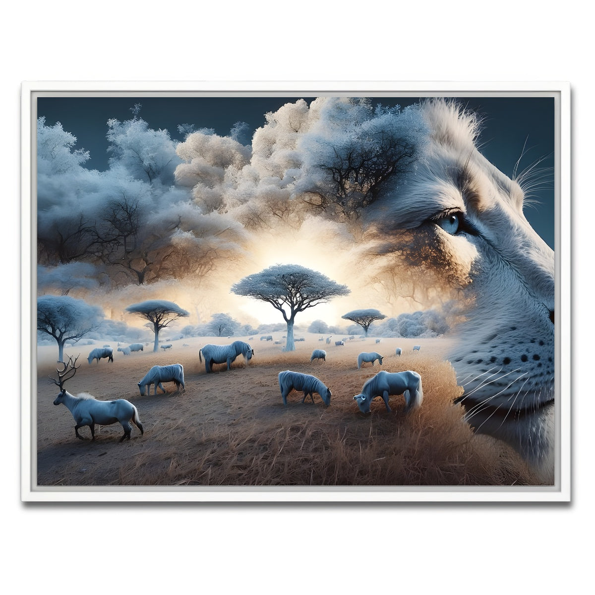 AUTO-MOCKUP WHITE | Roaring Majesty | 1 Piece | White Framed Canvas | group=4x3