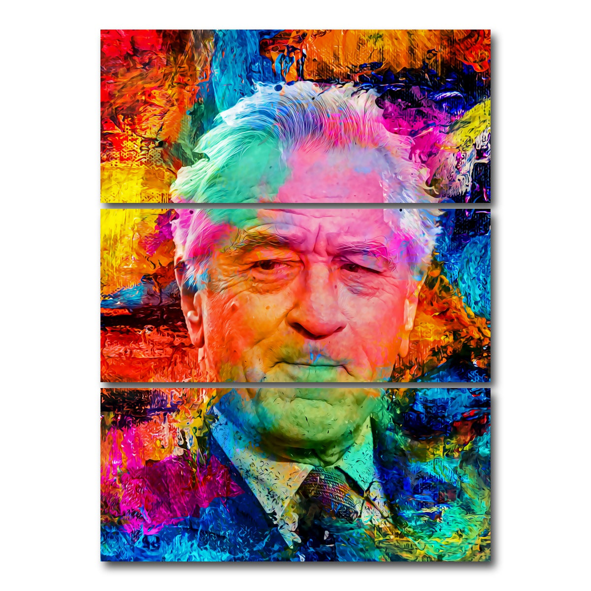 AUTO-MOCKUP WHITE | Robert De Niro | 3 Piece | Gallery Wrap Canvas | group=8x18_stacked