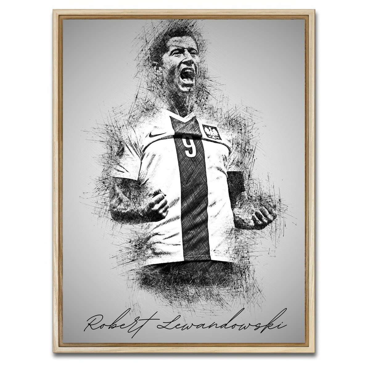 AUTO-MOCKUP WHITE | Robert Lewandowski | 1 Piece | Natural Framed Canvas | group=3x4