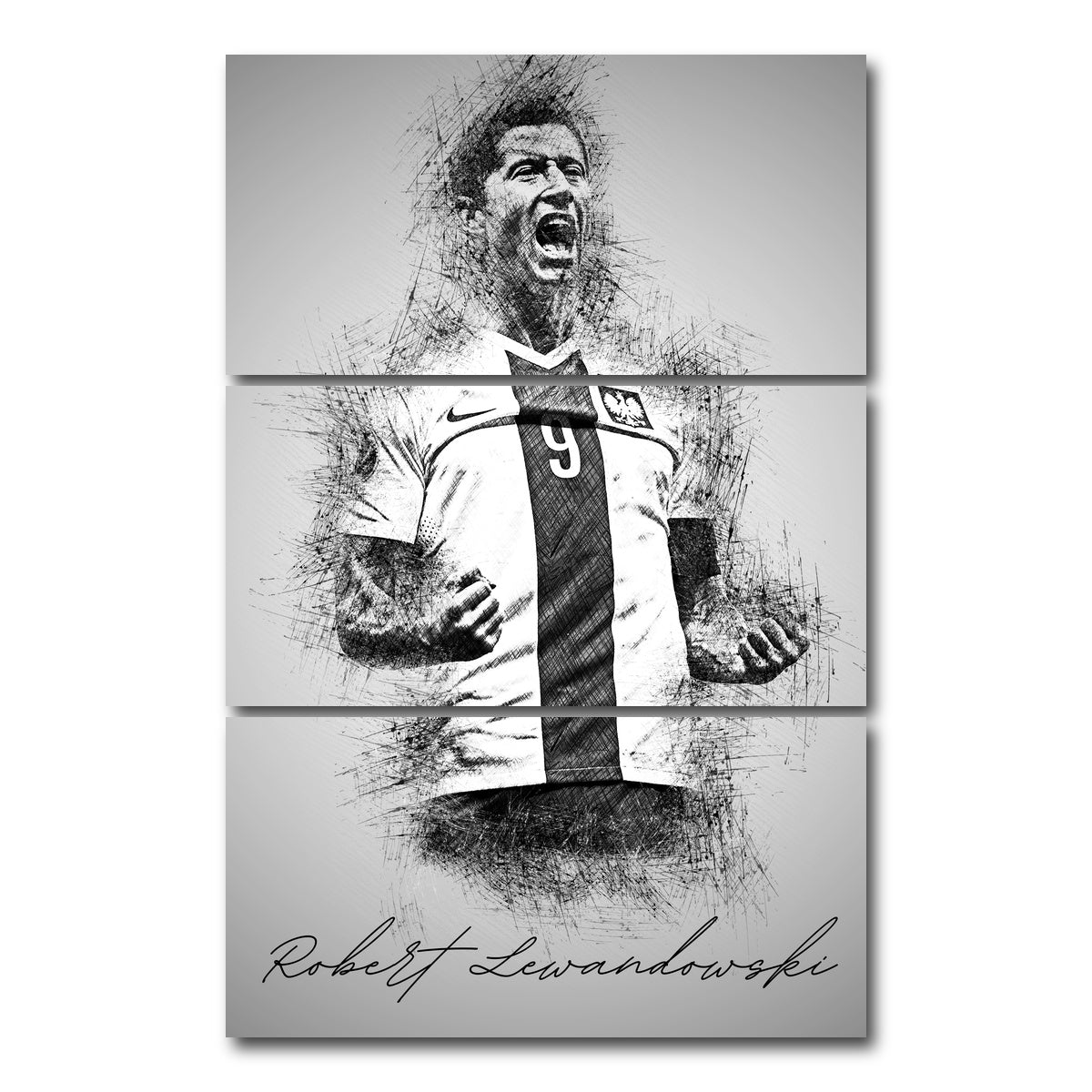 AUTO-MOCKUP WHITE | Robert Lewandowski | 3 Piece | Gallery Wrap Canvas | group=12x24_stacked
